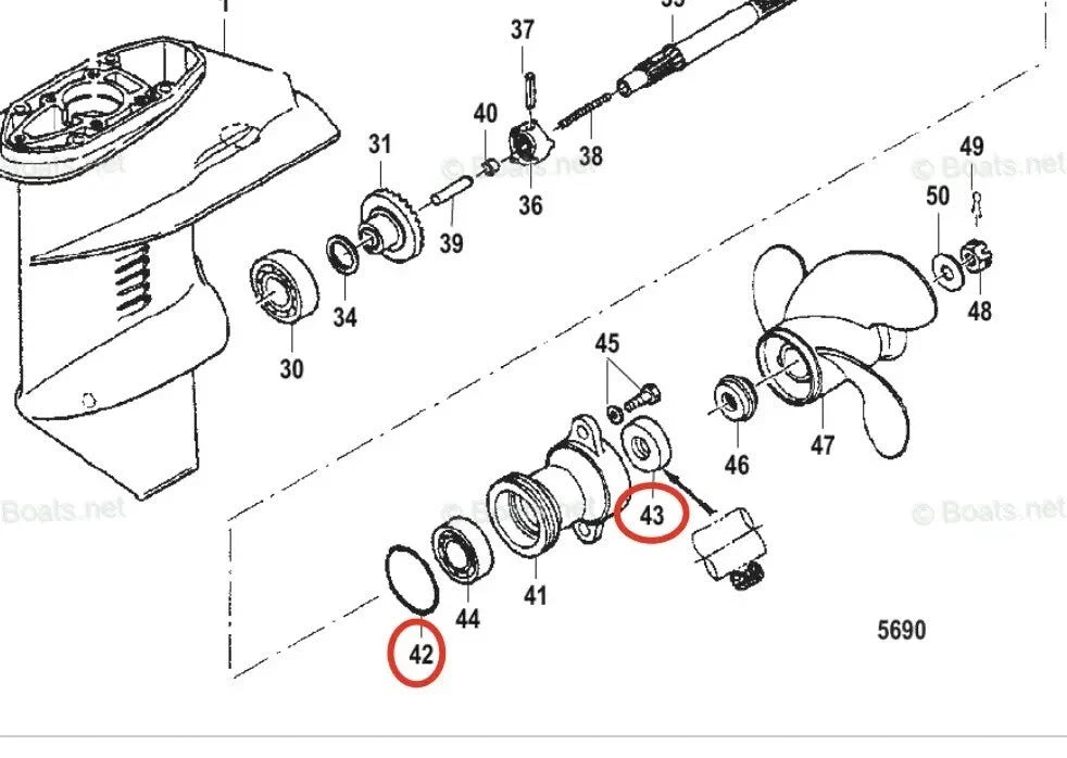 Lower Unit Seal Kit for Mercury Outboard 8HP 9.9HP (26-16130 25-16131)