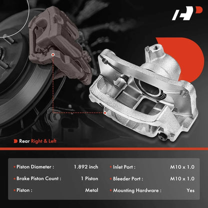 2X Rear Disc Brake Caliper w/ Bracket for Toyota Lexus 4Runner GX460 GX470 (APBC3035PC)