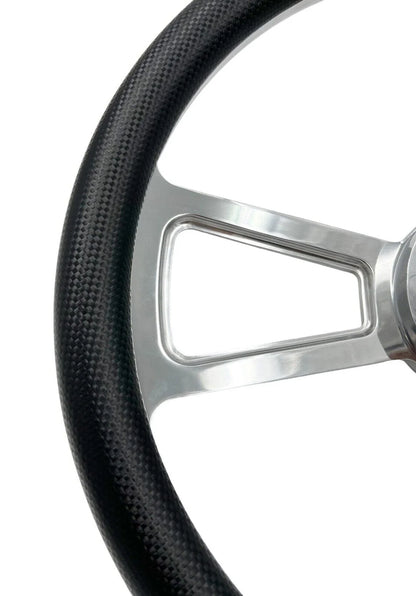 18 Inch Steering Wheel Carbon Fiber Vinyl Wrap for Peterbilt Kenworth (2005–2015)