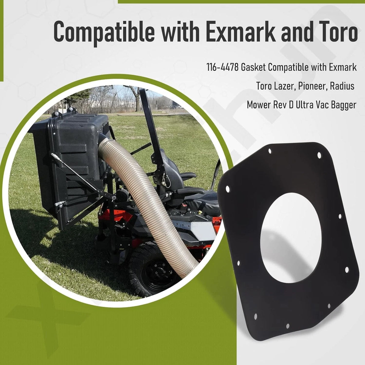 Gasket for Exmark Lazer, Radius Ultra Vac Bagger