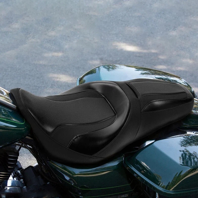Black Driver Passenger Seat for Harley Touring Street Electra Glide (2009–2023)