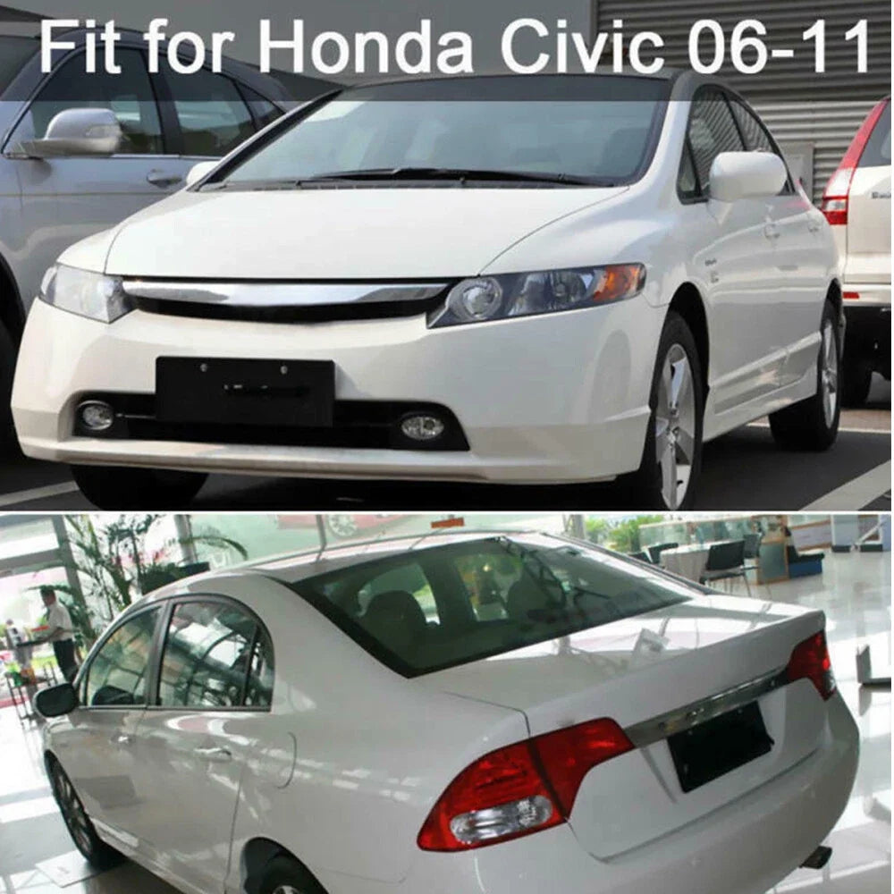 Set of 6 Black Pillar Posts Door Trim Covers for Honda Civic (2006–2011)
