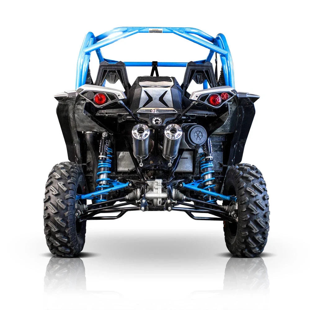 HMF Titan QS Blackout Dual Slip On Exhaust for Can-Am Maverick XDS Turbo (2015–2023)