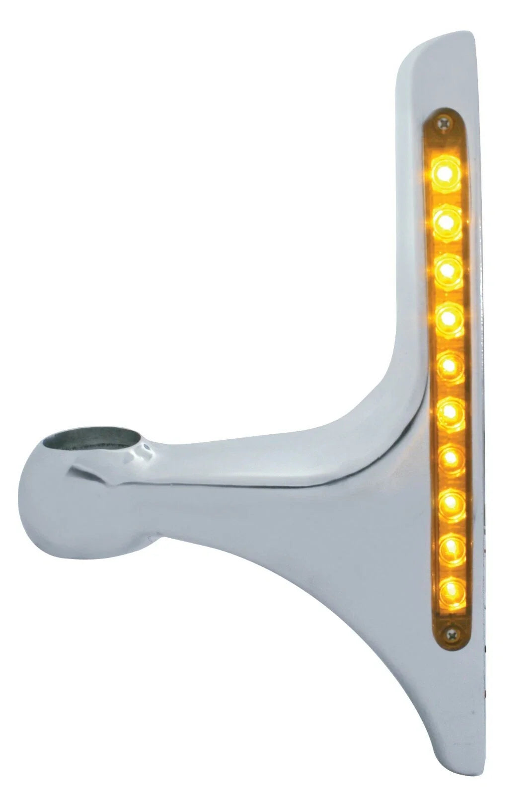 Headlight Brackets Pair for Peterbilt Hood Side Headlamps L-Shape w Amber LED (2016–2025)