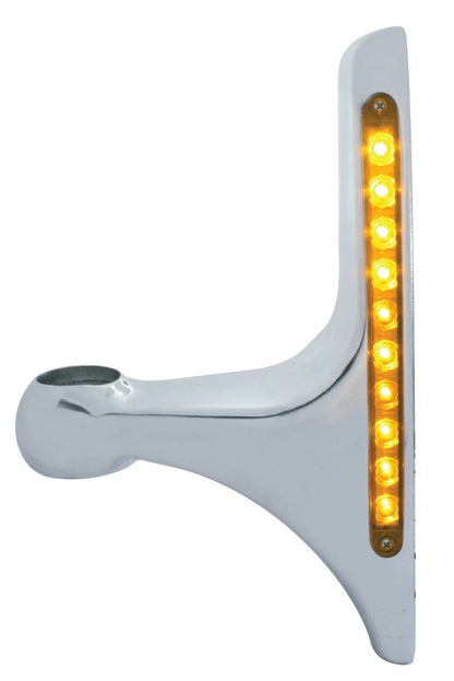 Headlight Brackets Pair for Peterbilt Hood Side Headlamps L-Shape w Amber LED (2016–2025)