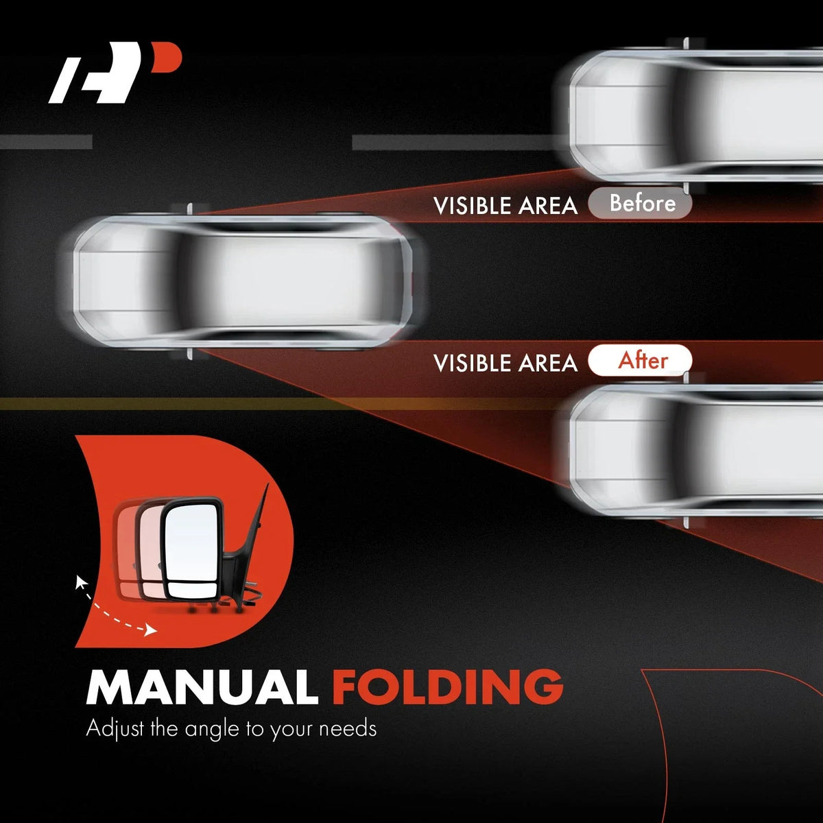 Driver Manual Mirror for Dodge Sprinter 2500 (2007–2009)