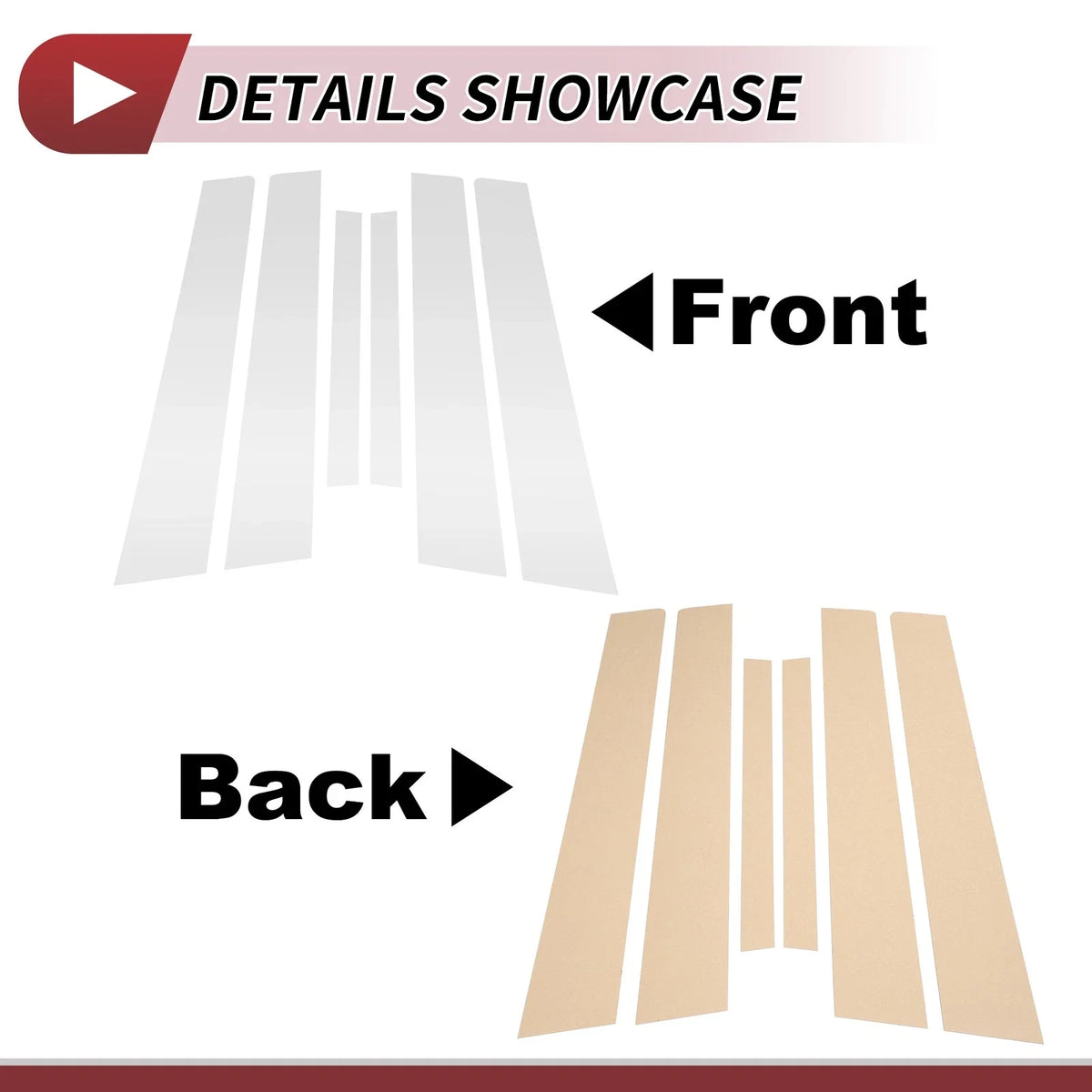 Set of 6 Door Pillar Window Trim for Nissan Sentra (2007–2012) Chrome