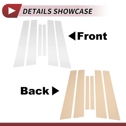 Set of 6 Door Pillar Window Trim for Nissan Sentra (2007–2012) Chrome