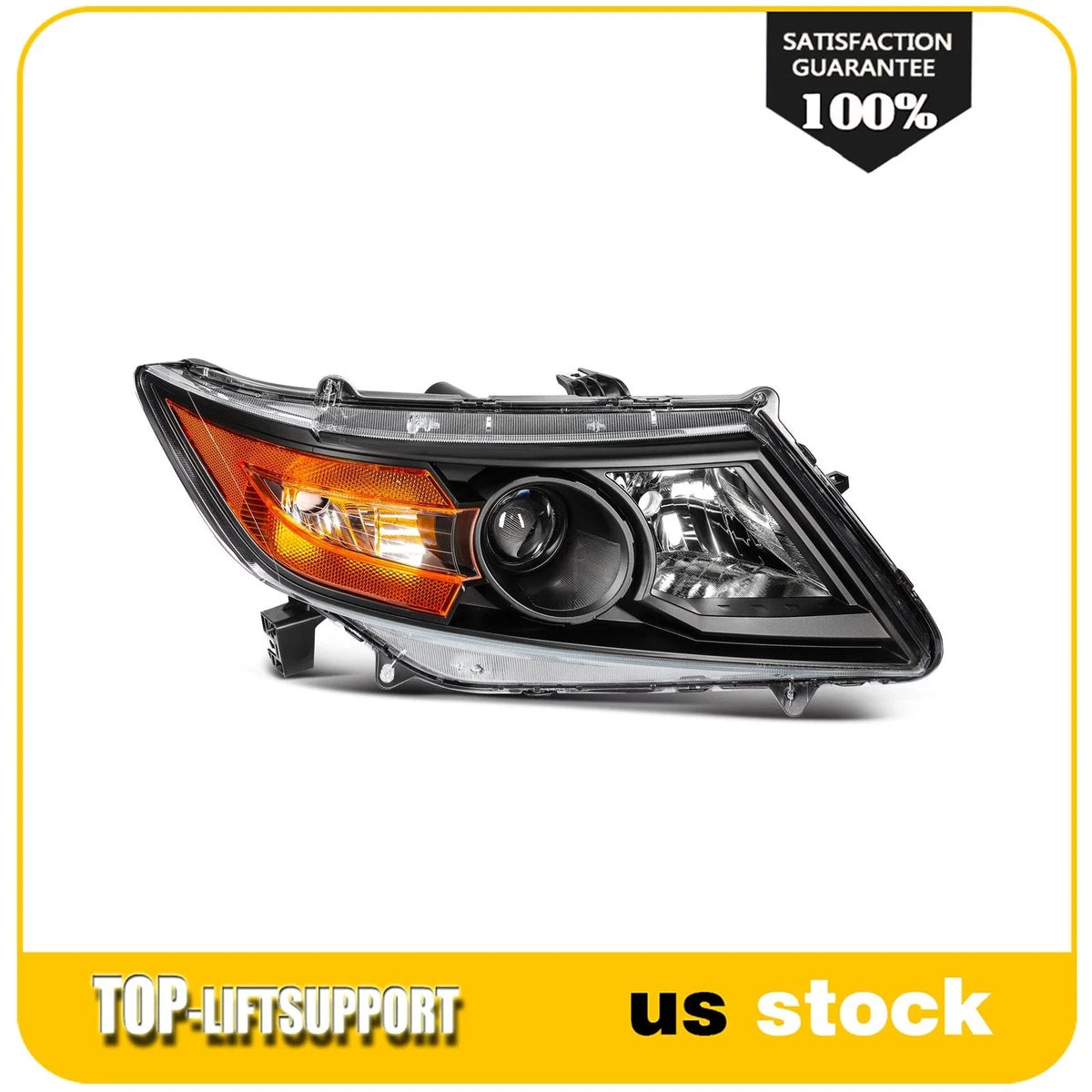 2X Halogen Black Headlights Assembly for Honda Odyssey (2011–2017)