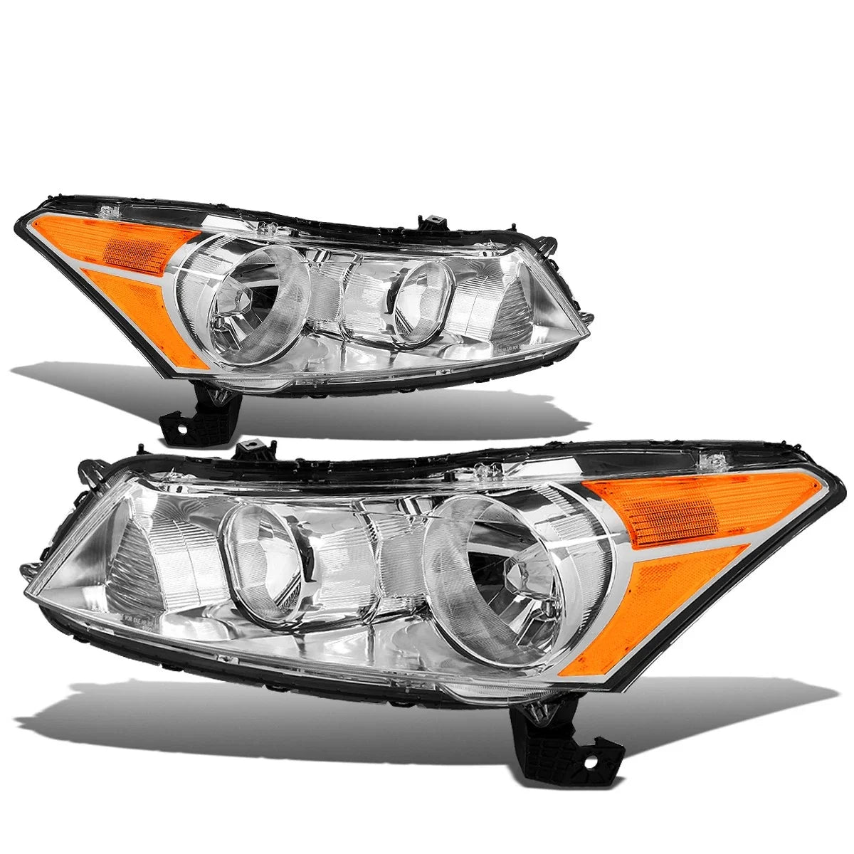 Pair Chrome Housing Amber Corner Headlights for Honda Accord (2008–2012)