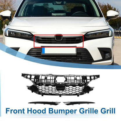 Front Upper Hood Bumper Grille for Honda Civic (2022–2024) Type-R Style