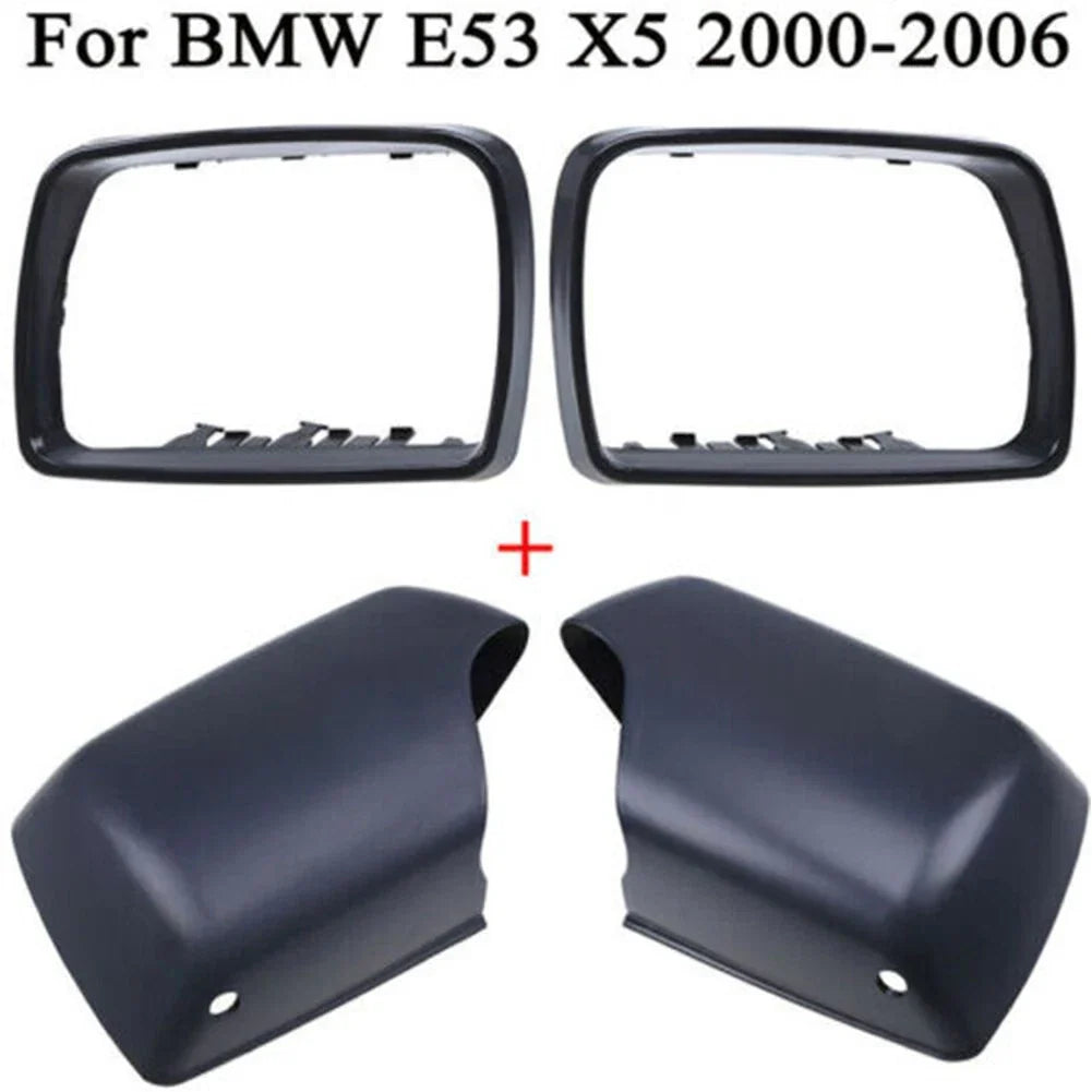 4 x Wing Door Mirror Cover Casing with LED Hole Parts for BMW X5 (2000���2006)