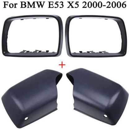 4 x Wing Door Mirror Cover Casing with LED Hole Parts for BMW X5 (2000���2006)
