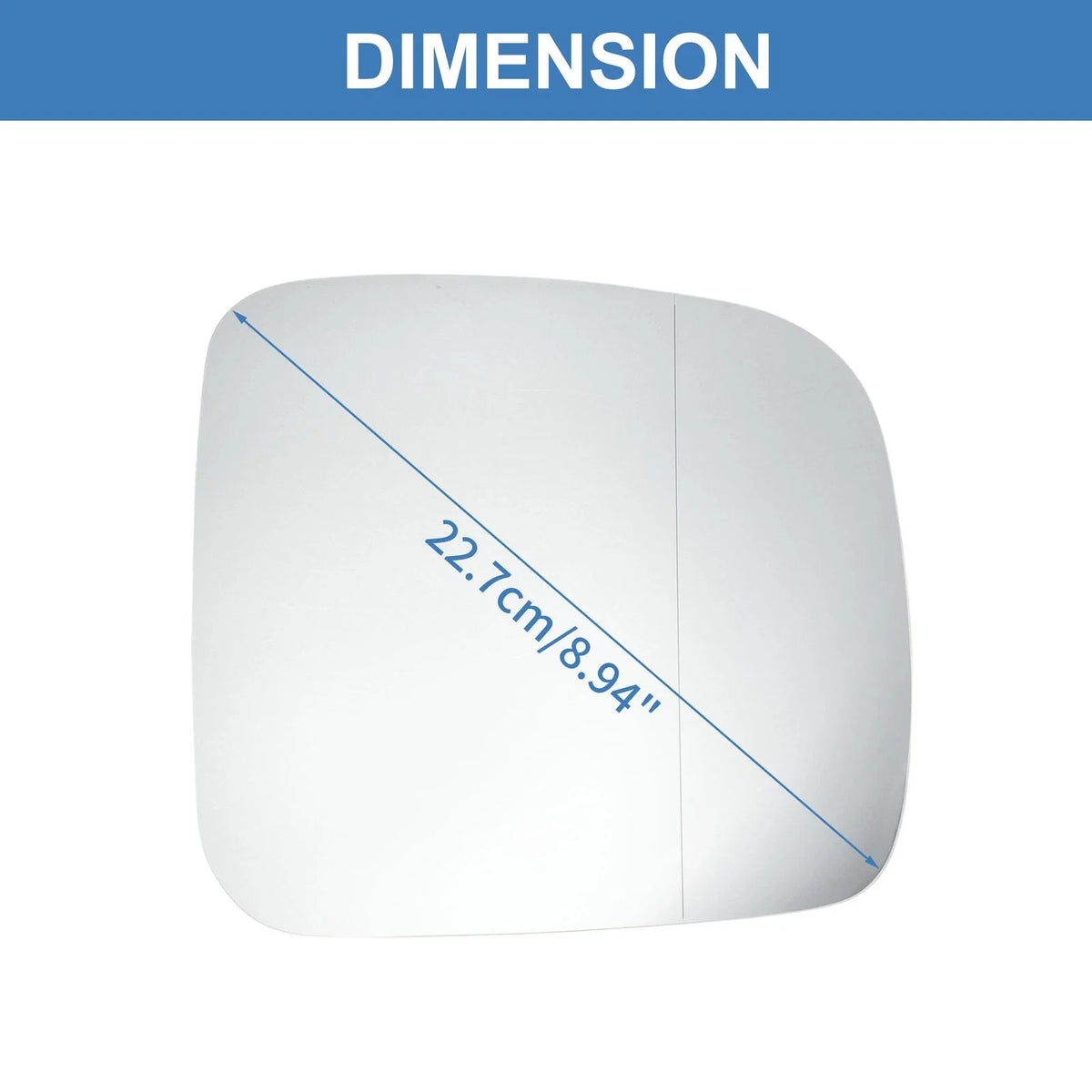 Right Side Wing Door Mirror Glass for VW Transporter T5, Caddy (2004–2015) No. 7E0853522