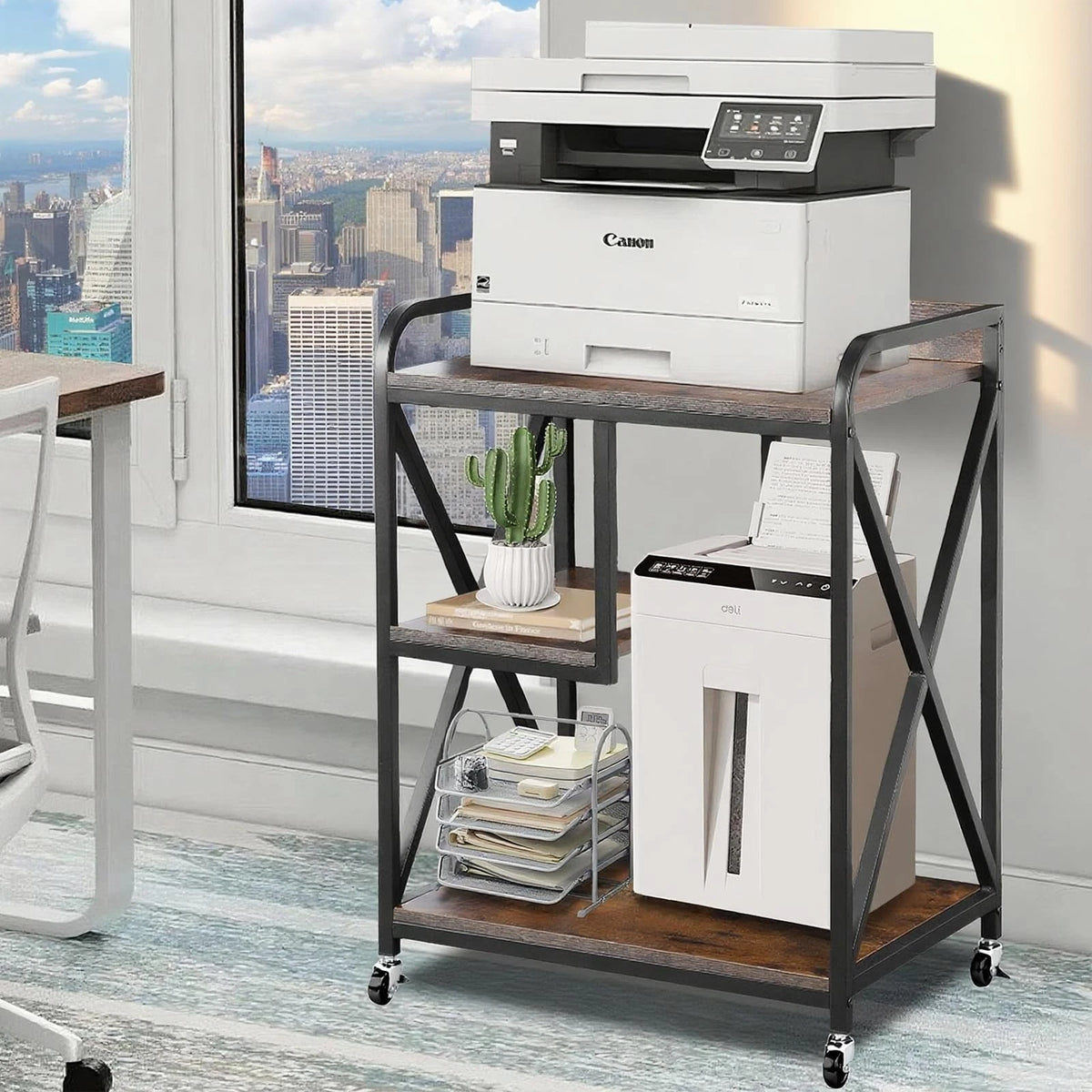 Extra Large Printer Stand with Storage for Office Use (No Specific Part Numbers)