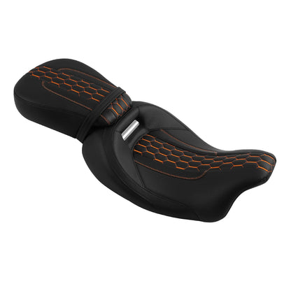 Black Driver Passenger Seats for Harley Touring CVO Street Road Glide (2009–2023)