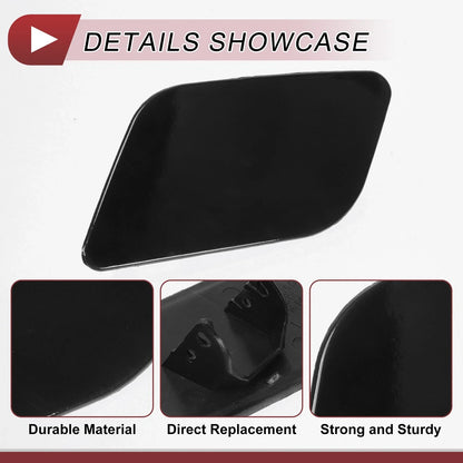 Front Left Washer Nozzle Cover Cap for Audi Q7 (2010–2015) 1 Pcs Black