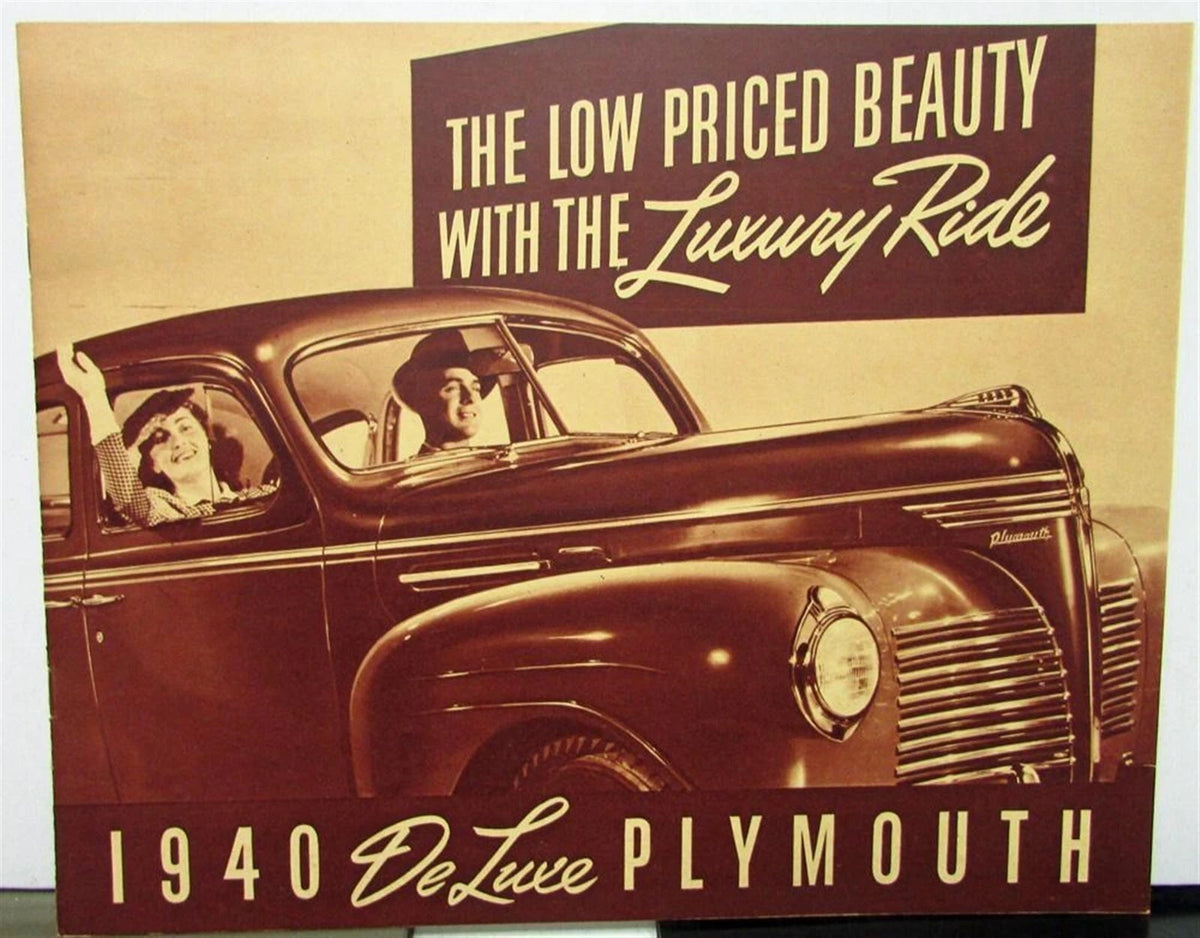 1940 Plymouth De Luxe Sales Brochure Coupe Sedan Original