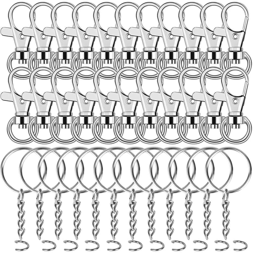 120Pcs Swivel Snap Hook and Key Rings for Keychain Lanyard