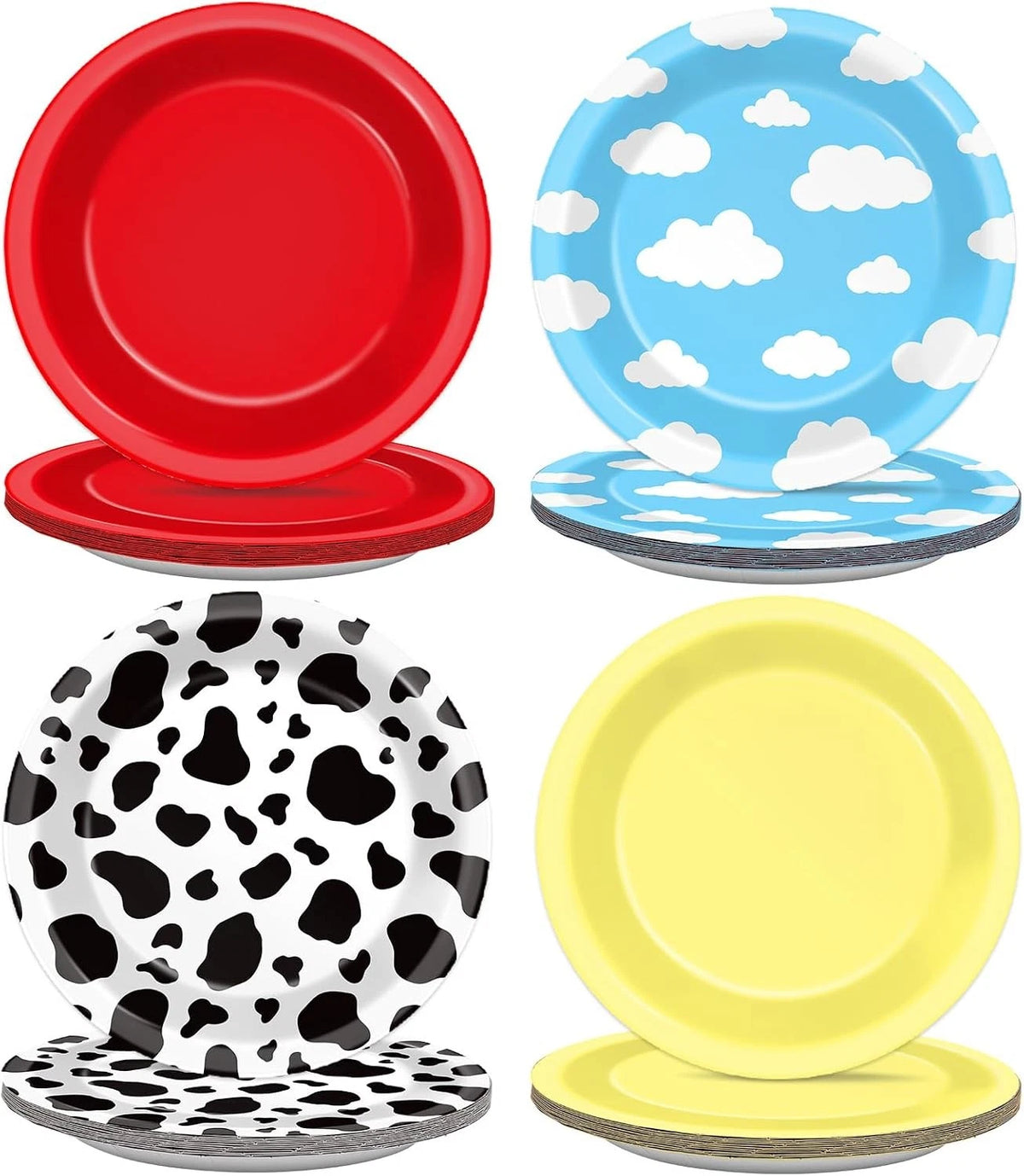 48 Pcs Cartoon Story Birthday Party Paper Plates for Toy Inspire Game Table