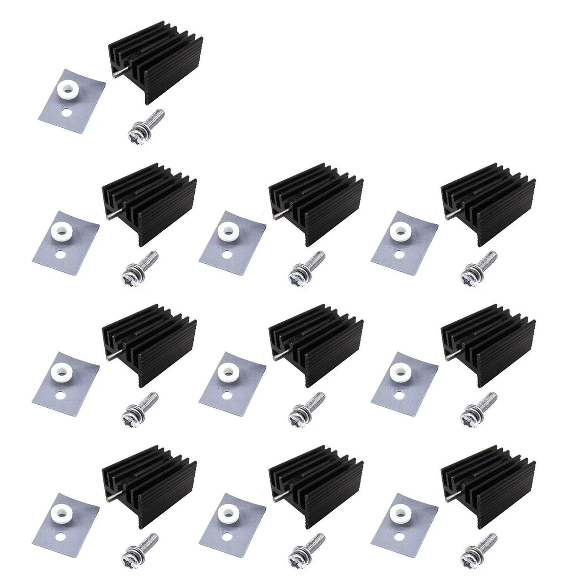 10X TO-220 Heatsink + Insulator Mounting Screws Kits for Automotive