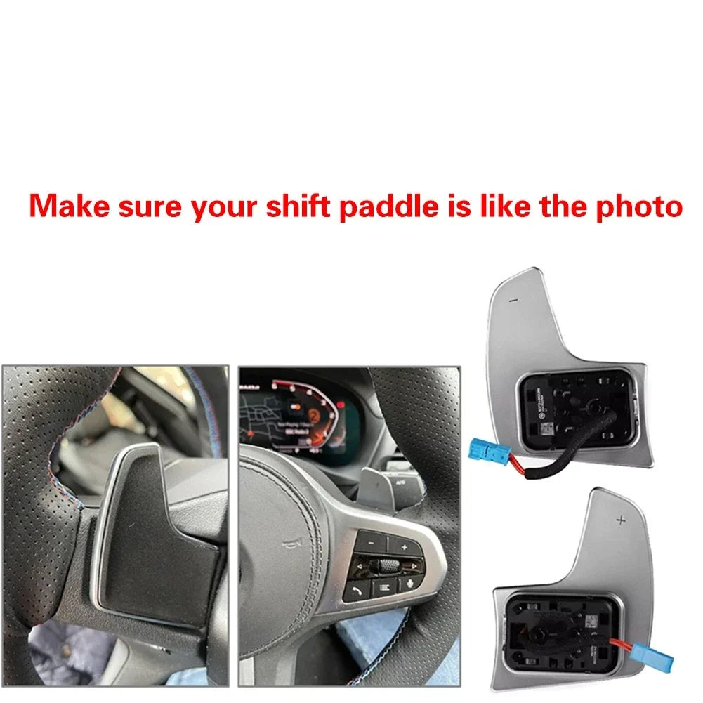 Steering Wheel Shift Paddle Extensions for BMW 1 2 3 4 5 6 7 Series (Carbon Red)
