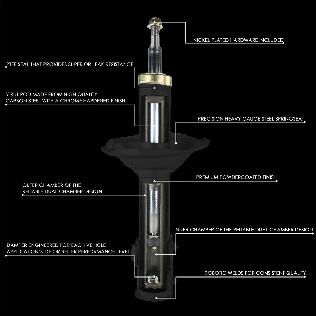 Set of 2 Rear Shock Absorbers for BMW 323/325/330i (1999–2006)