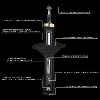 Set of 2 Rear Shock Absorbers for BMW 323/325/330i (1999–2006)