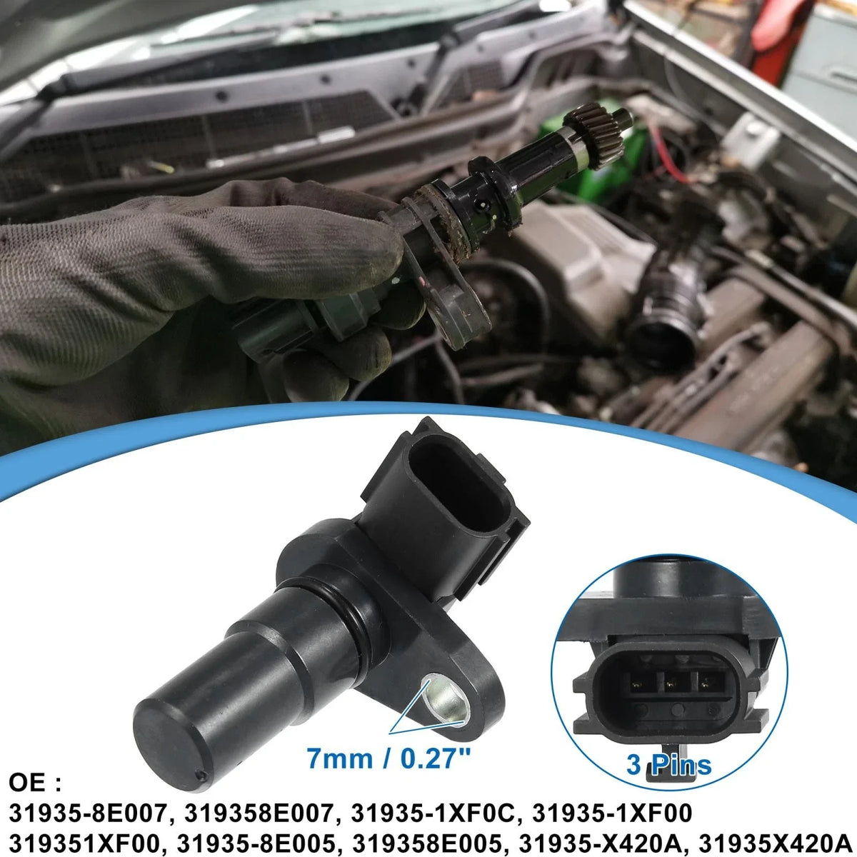 1pc Transmission Speed Sensor 319358E007 for Nissan Altima (2007–2017)