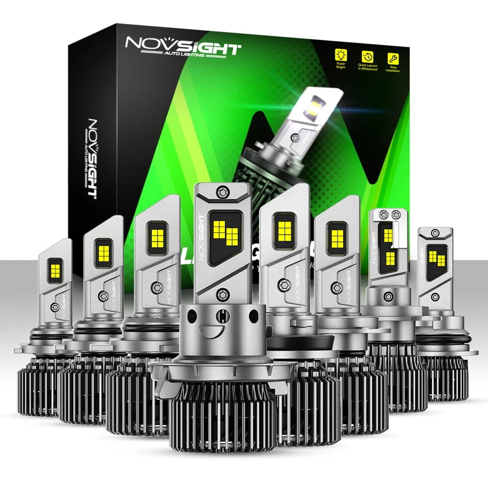2X NOV A500-N76 LED Headlight Bulbs for H4 H11 9005 (6500K 22000LM)
