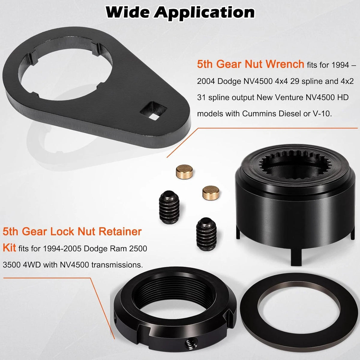 5th Gear Lock Nut Retainer Kit for Dodge Cummins NV4500 (1994–2004)