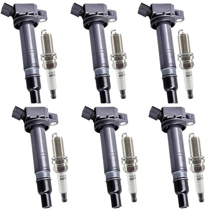 6X Ignition Coils + 6X Iridium Spark Plugs for Toyota 4Runner Tacoma Tundra (2003–2021)