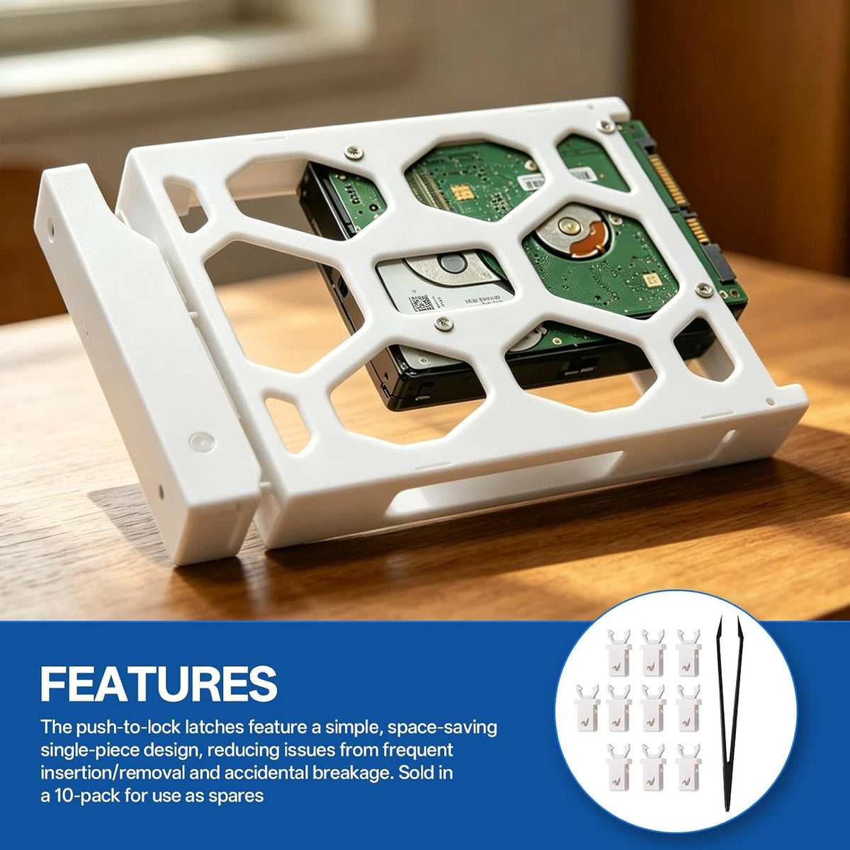 10Pcs Push to Lock Latches for Synology Type D3 D5 D6 Trays