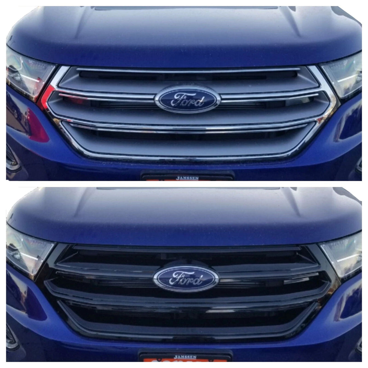 Upper Grille Overlay Insert Gloss Black for Ford Edge (2015–2018) GI481BLK