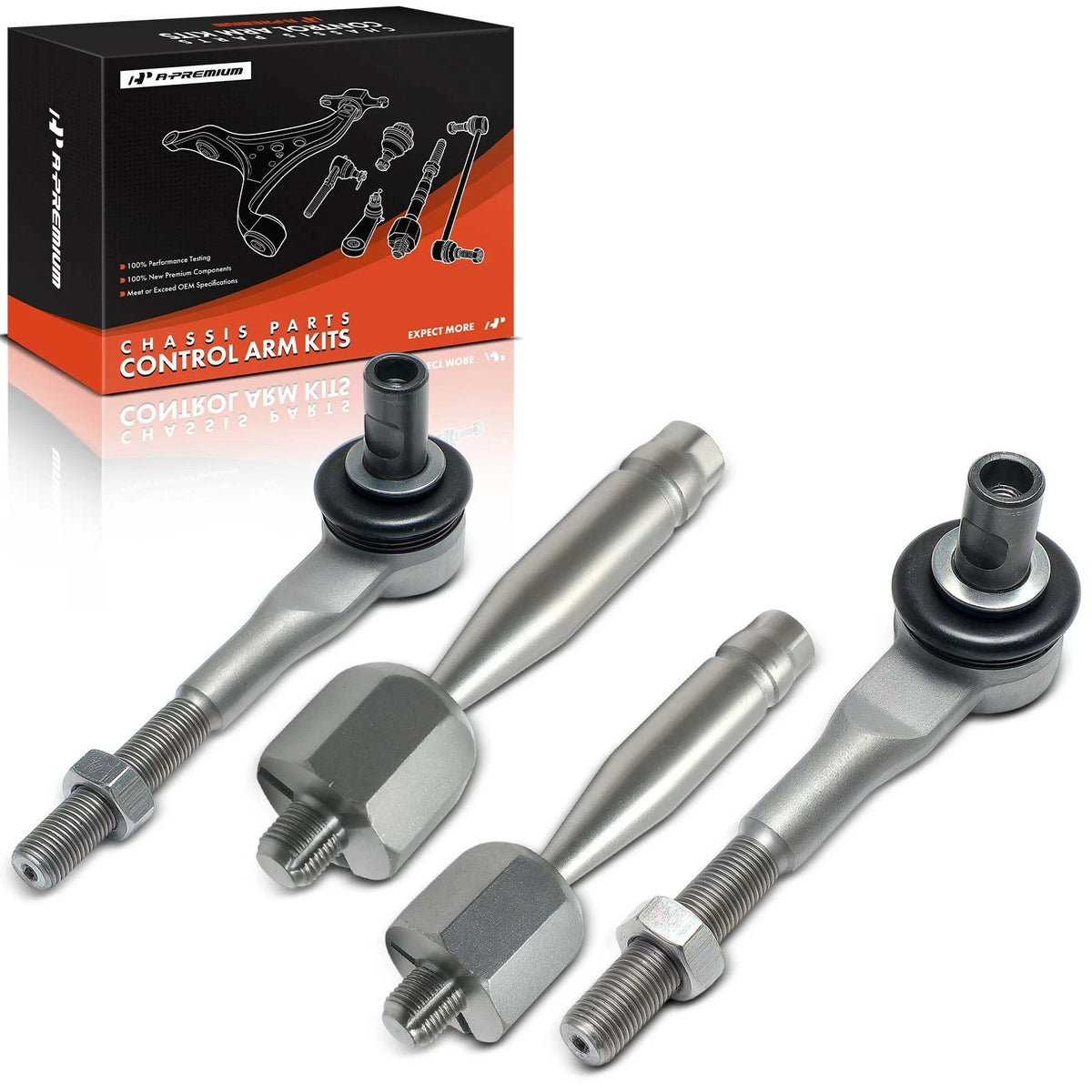 Set of 4 Front Inner & Outer Tie Rod Ends for Audi A6 A6 Quattro (2006–2011) - 4B0419811G, 4B0419811J, 4D0419811J, 4F0419811C