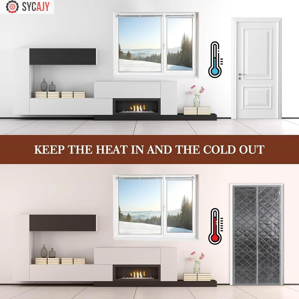 Insulated Door Curtain for Winter Protection (No Specific Part Numbers)