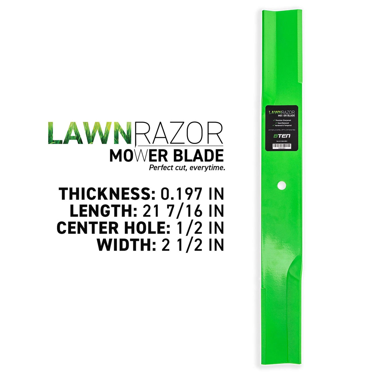 6-Pack LawnRAZOR Mower Blades for Troy-Bilt Sickle Trailblazer (44-6250-03, 106-0629, 108-1124, 050272)