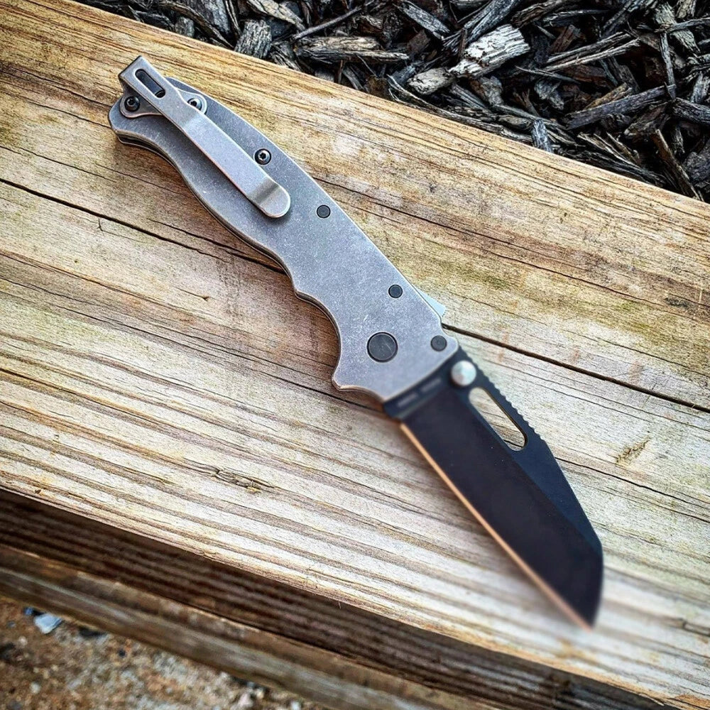 Titanium Deep Carry Pocket Clip for AD20 Demko Knives (AD20.5) Stonewash