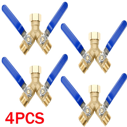 2X 3/4" Garden Hose Splitter Y Connector Heavy Duty Brass Adapter