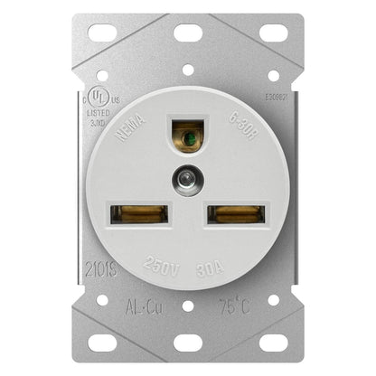 30 Amp 250 Volt Heavy Duty Outlet Receptacle for Welder, Dryer, Plasma