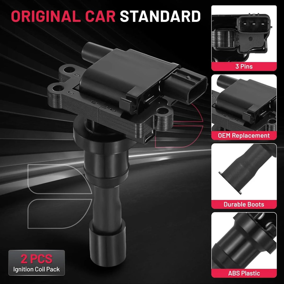 2PC Ignition Coil C1431 UF523 UF-523 for Mitsubishi Lancer (2004–2005)