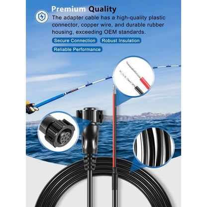 Power Cable Replacement for Humminbird Fishfinder PC12 (720085-1) 6 Ft