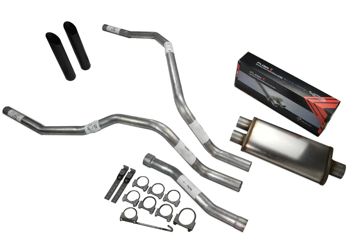 Dual Exhaust 2.5 Inch for Nissan Titan (2004–2006) - Flow II Black Tip