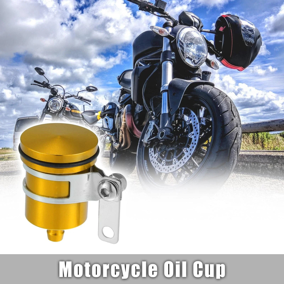 Motorcycle Front Brake Master Cylinder Oil Tank Cup for Yamaha BMW Gold Tone