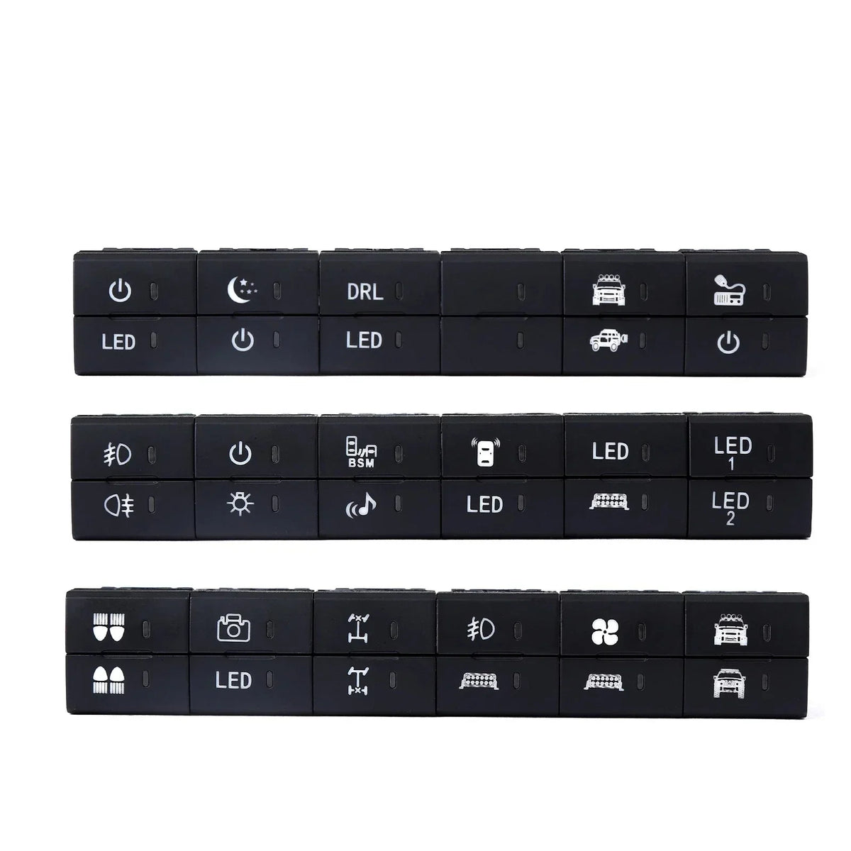 Dual Dashboard Control Square Switch Button with Harness for Toyota
