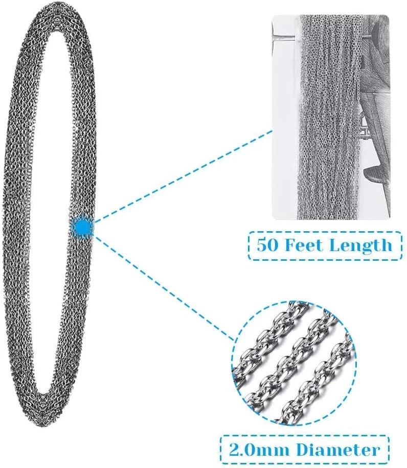 50 Feet Stainless Steel Chains for Jewelry Making