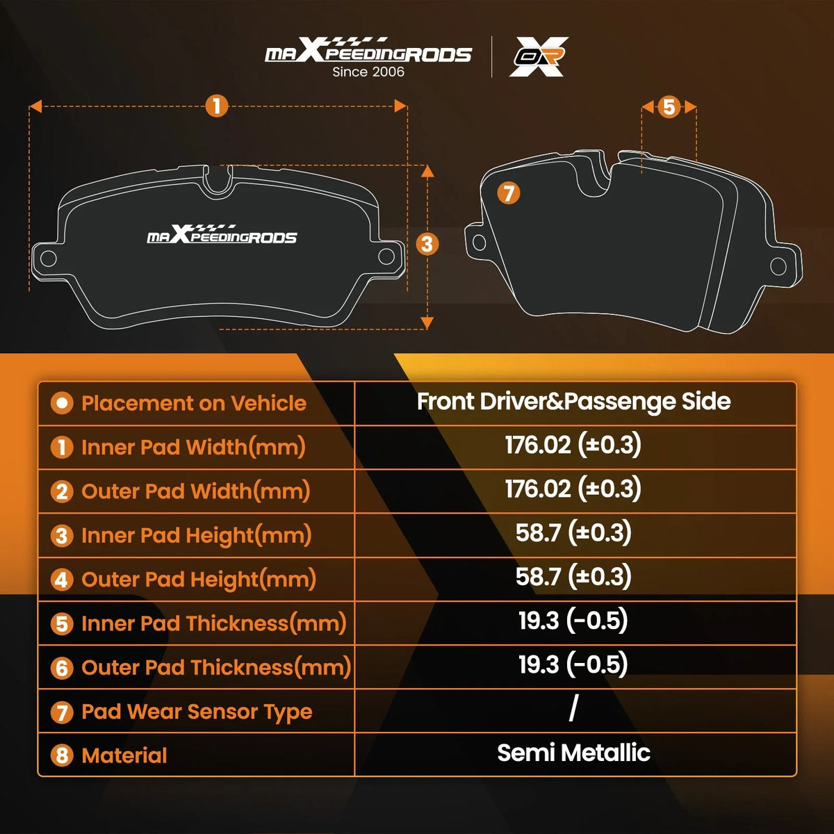 Set of 4 Front Brake Pads for Ford F-150 Heritage (2004) Lincoln Mark LT (2006–2008)