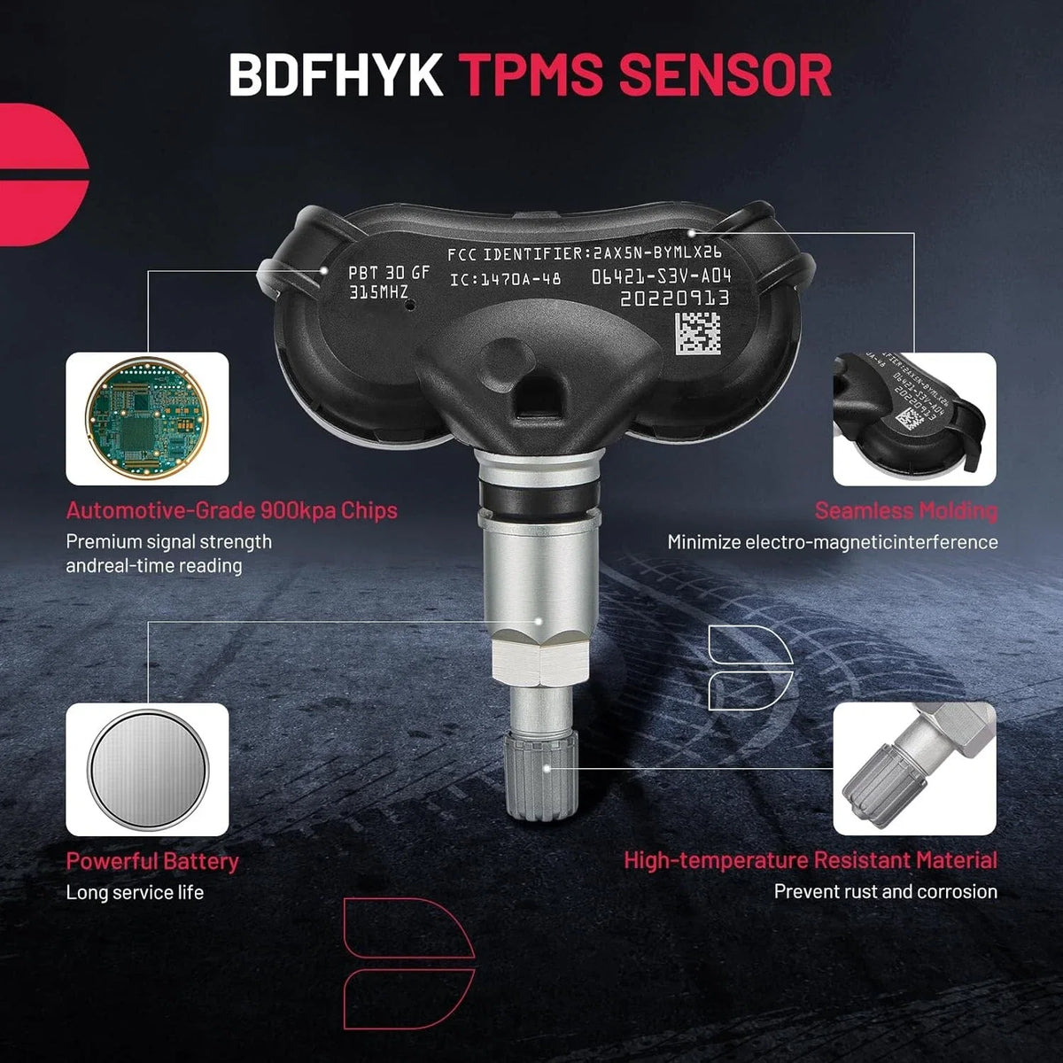 TPMS Tire Pressure Sensor 4PCS for Honda Acura Odyssey MDX TL (2004–2015)