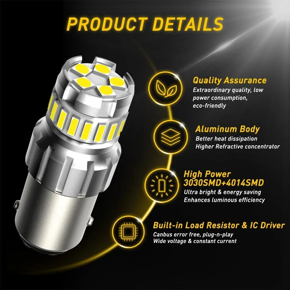 2X AUXITO 1157 7507 LED White Turn Signal Parking Light Bulb for