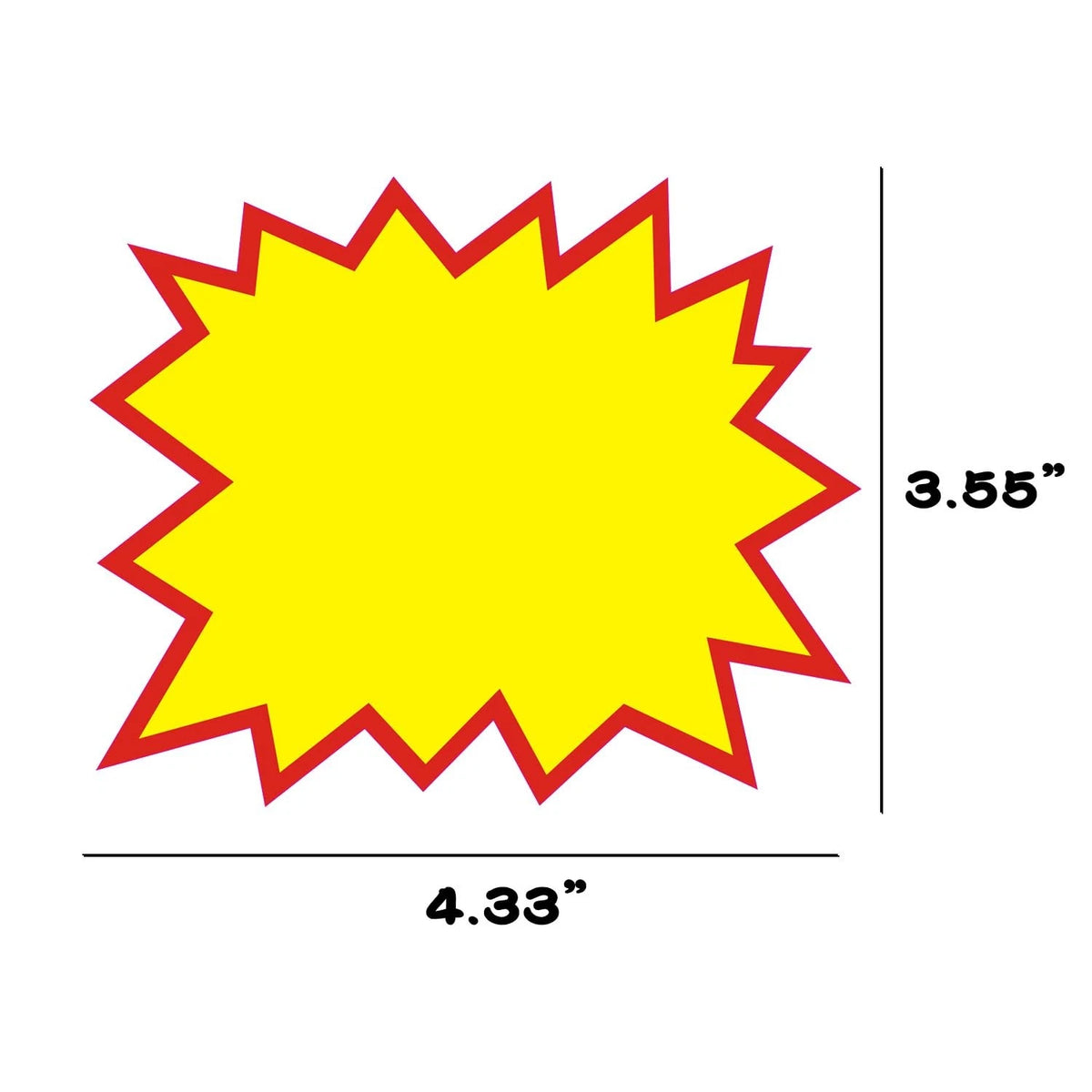 200 PCS Blank Star Stickers 4.33 x 3.55 inches, Yellow Red Border